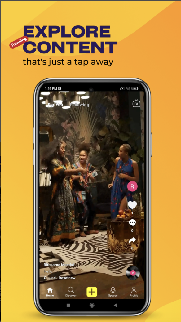 Hittok discover screen
